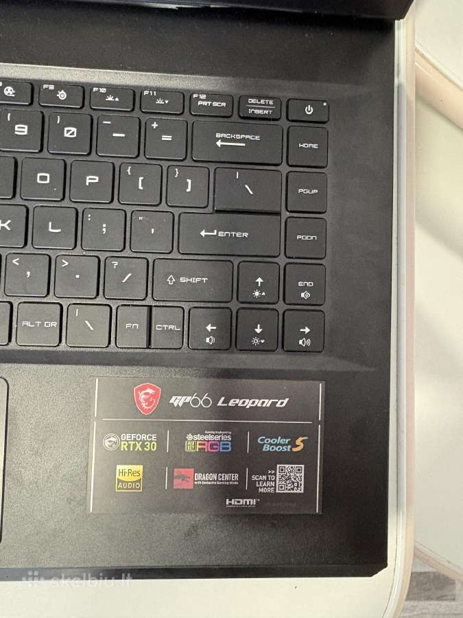 Msi Gp66 Leopard Rtx 3070 i7 16gb 1tb SSD - nuotraukos Nr. 10