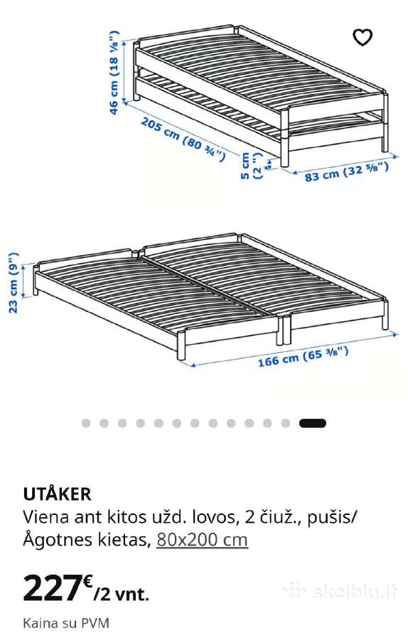 Universalios Ikea lovos vaikų ar svečių kambariui - nuotraukos Nr. 2
