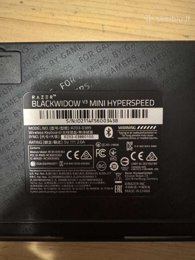 Razer blackwidow mini klaviatura - nuotraukos Nr. 3