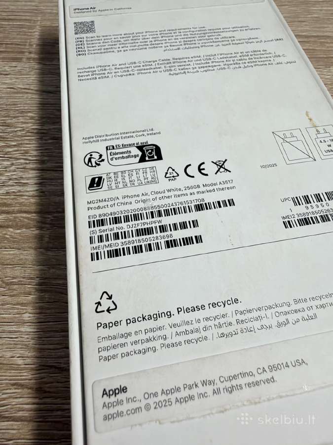 Naujas! Apple iPhone Air, Silver (256gb) - nuotraukos Nr. 3