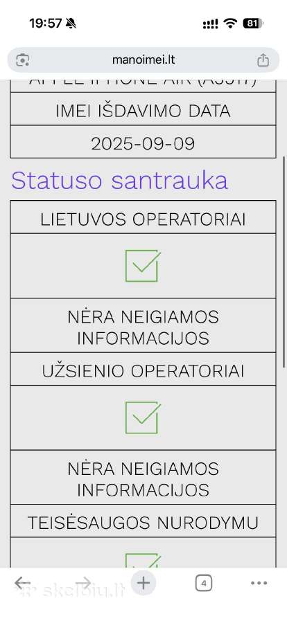 Naujas! Apple iPhone Air, Silver (256gb) - nuotraukos Nr. 4