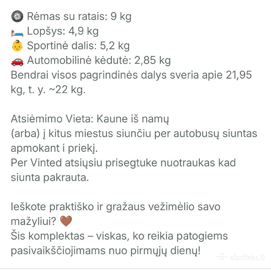Vežimas vaikiškas - Tutis Mimi Style 3 in 1 - nuotraukos Nr. 12