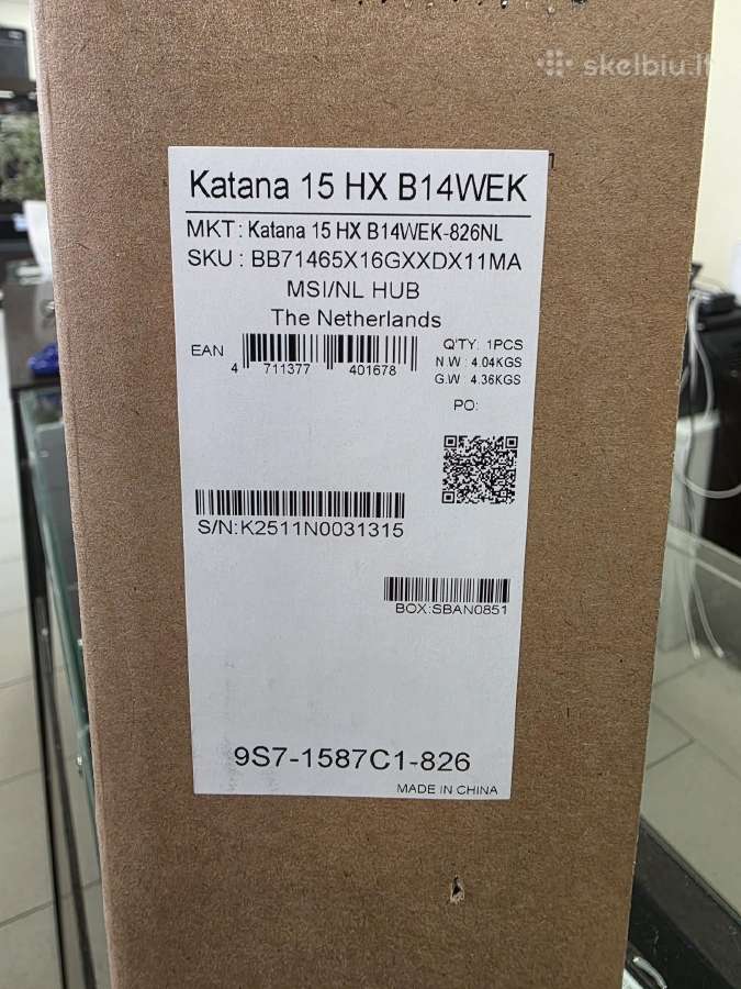 Msi Katana 15 Hx (i7-14650hx, Rtx 5050, 16gb RAM) - nuotraukos Nr. 2