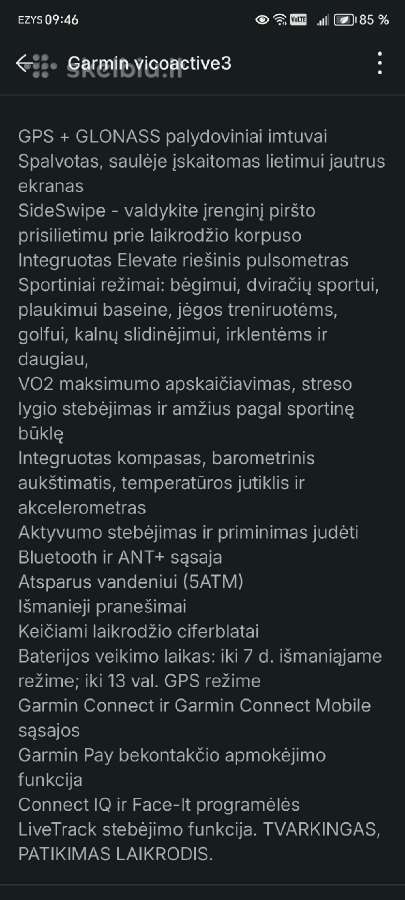Garmin vivoactive 3 - nuotraukos Nr. 4