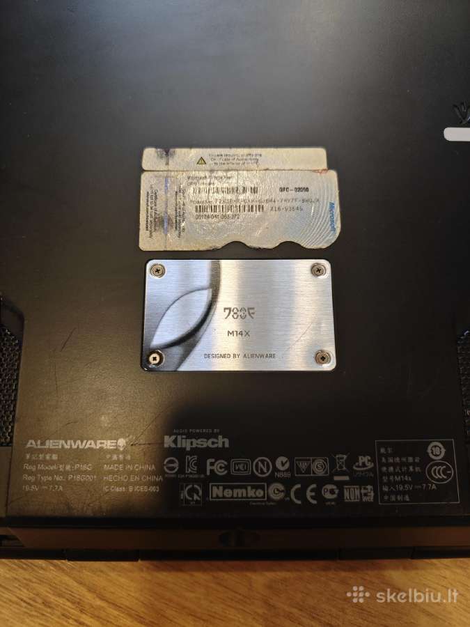 Alienware M14x R1 i7 / 8gb / GT 555m - nuotraukos Nr. 2