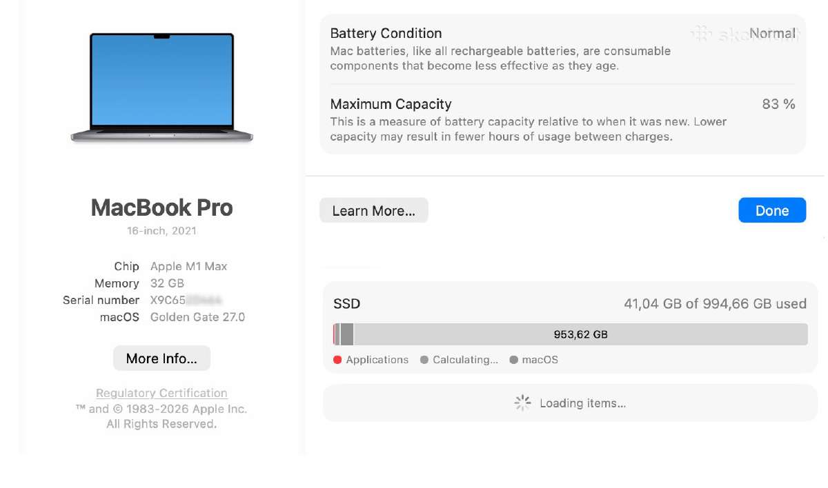 Apple MacBook Pro 2021 16 / M1 Max / 32gb /1tb #4 - nuotraukos Nr. 9