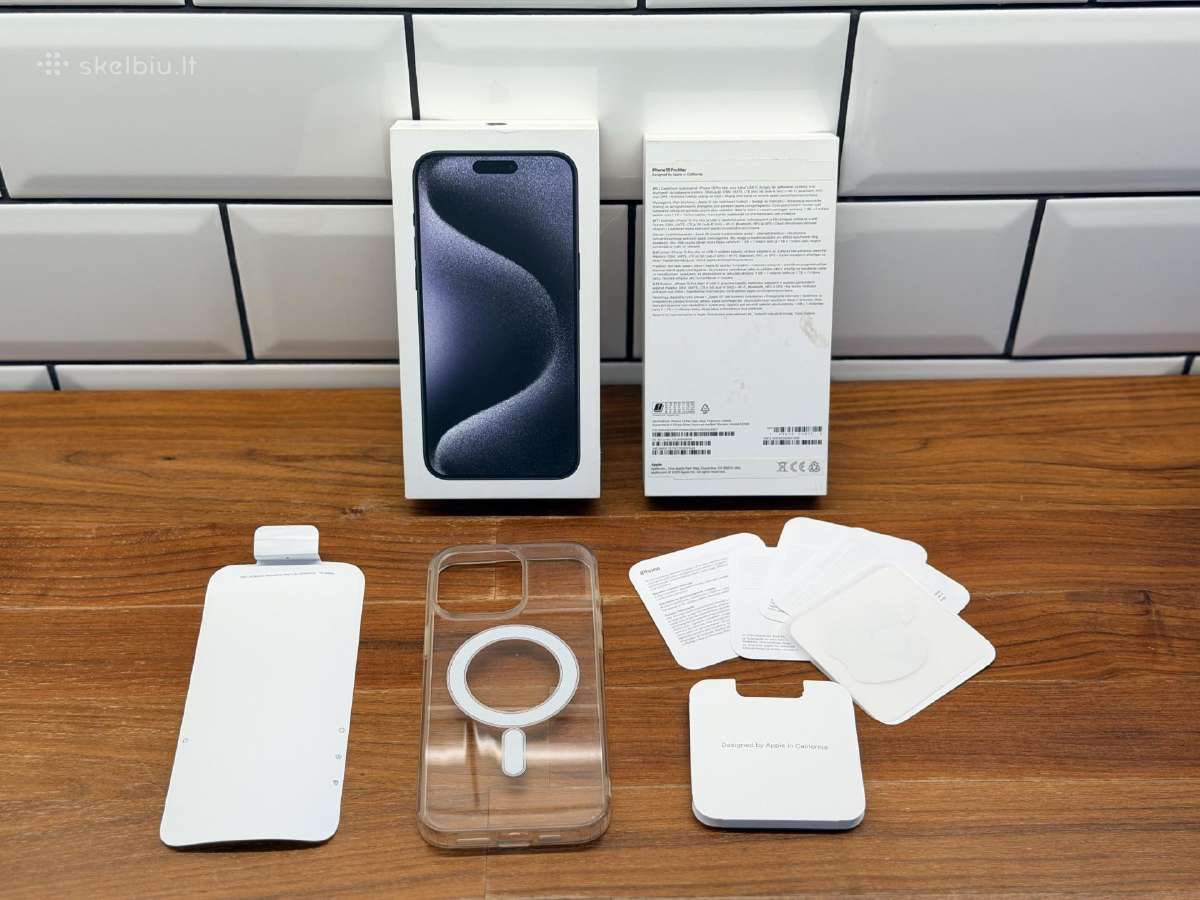 Apple iPhone 15 Pro Max 256gb dežutė, aksesuarai - nuotraukos Nr. 2