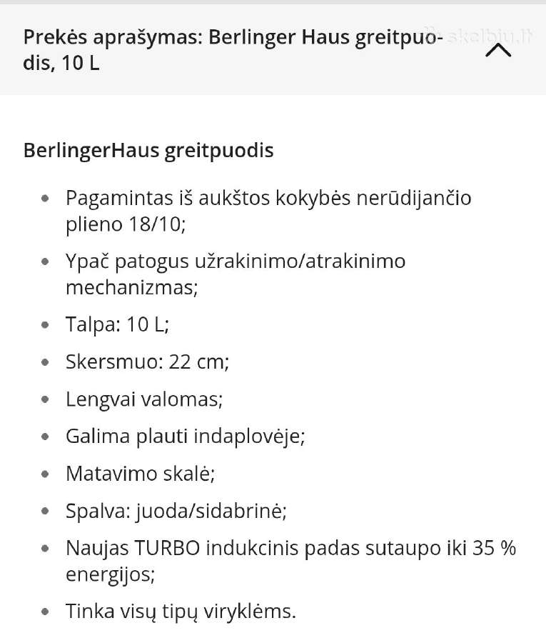 Greitpuodis 10l - nuotraukos Nr. 5