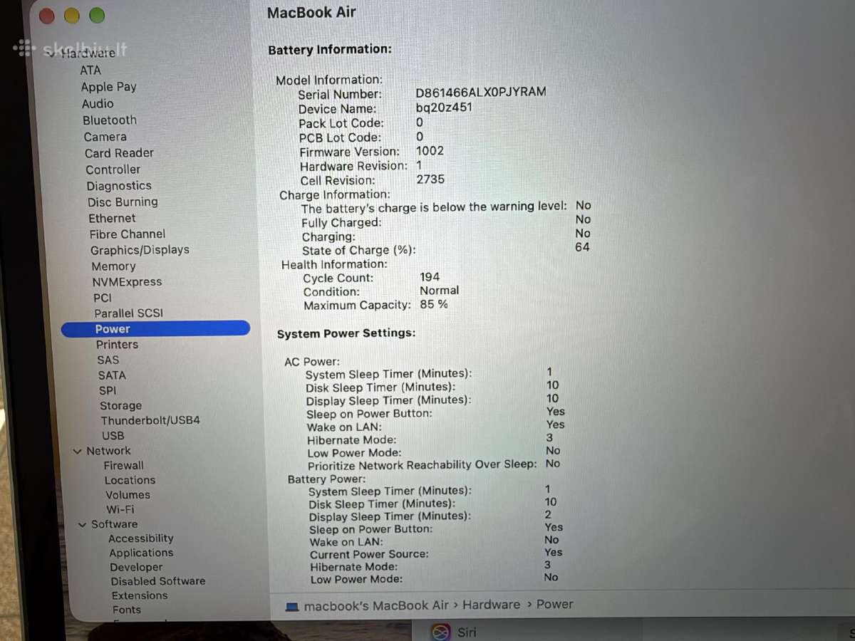 Apple MacBook Air 2020 13 / M1 / 8gb / 256gb #12 - nuotraukos Nr. 11