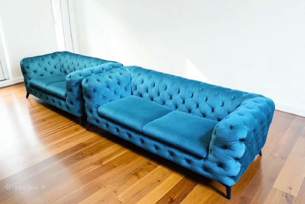 Chesterfield komplektas 3+2 su miegojimo fungcija - nuotraukos Nr. 3