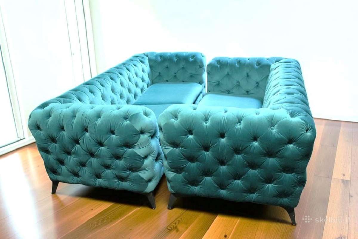 Chesterfield komplektas 3+2 su miegojimo fungcija - nuotraukos Nr. 6