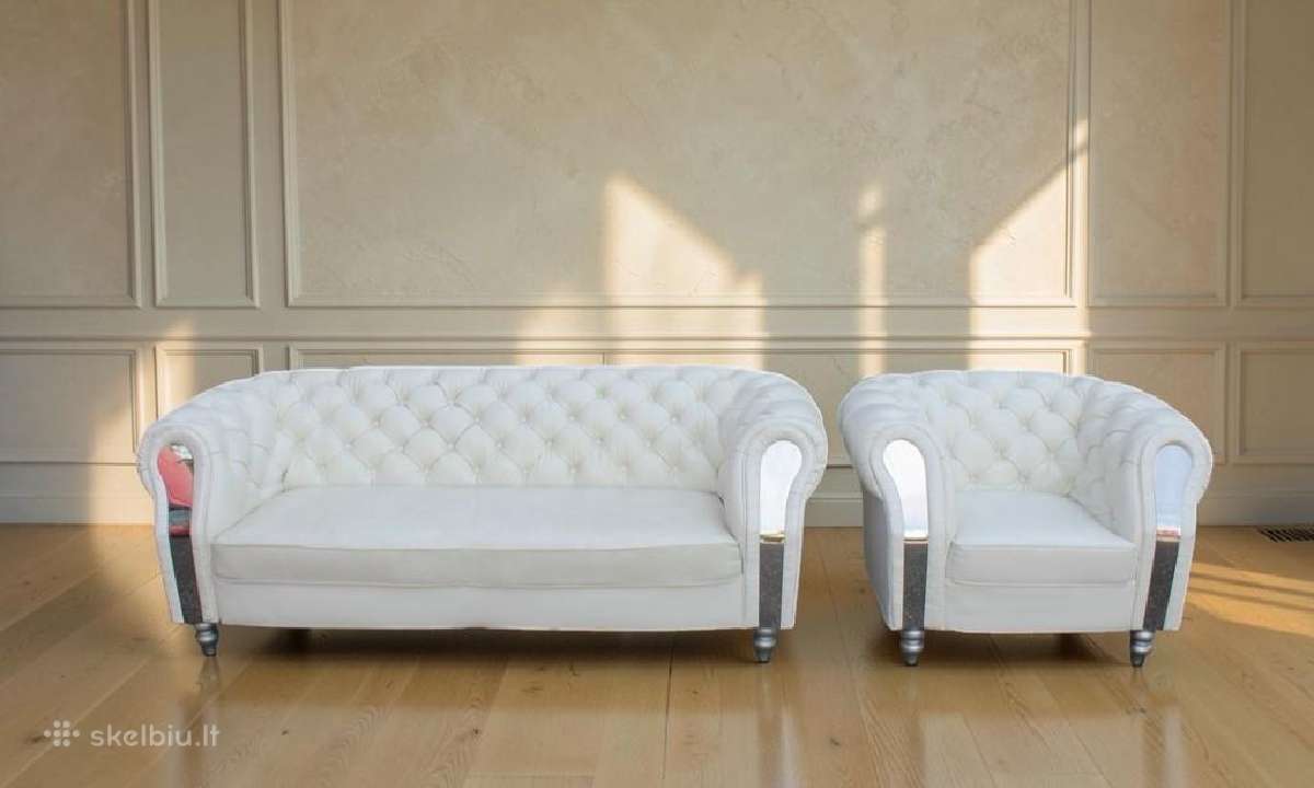 Chesterfield komplektas 3+2 su miegojimo fungcija - nuotraukos Nr. 14
