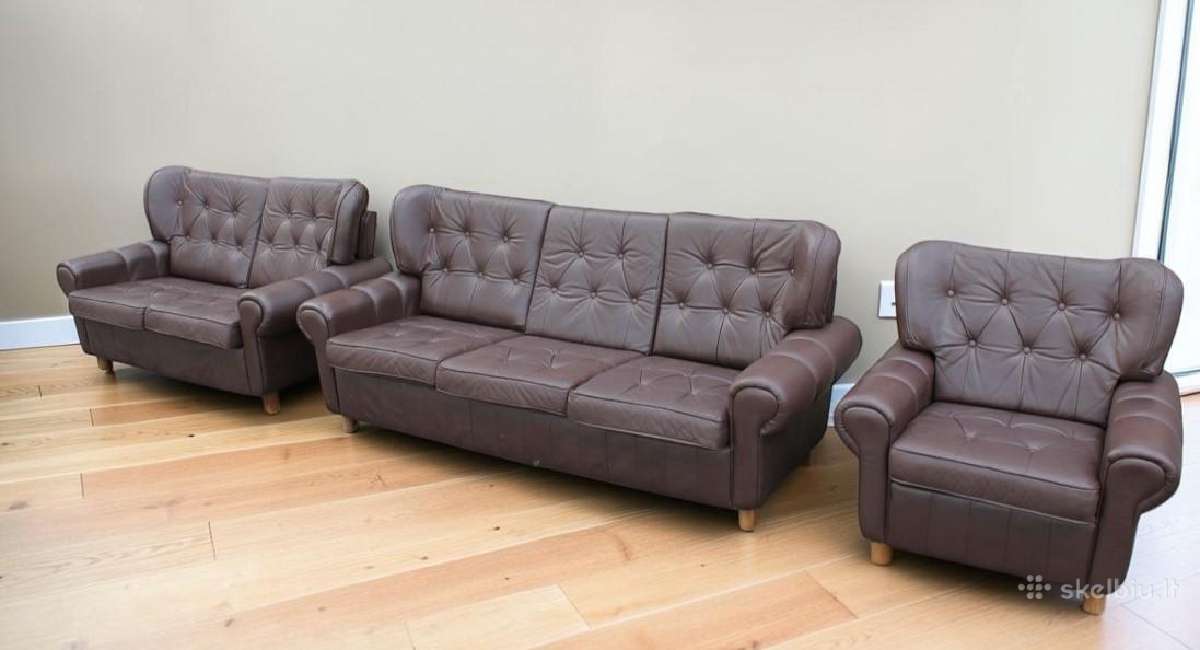 Chesterfield komplektas 3+2 su miegojimo fungcija - nuotraukos Nr. 16