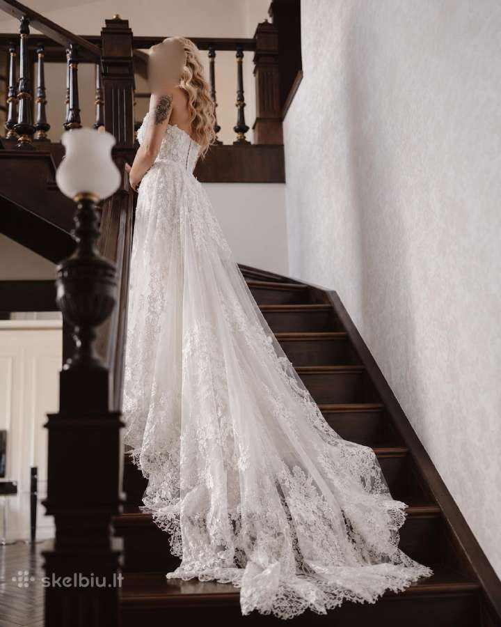 Vienetinė vestuvinė suknelė ivory spalvos - nuotraukos Nr. 3
