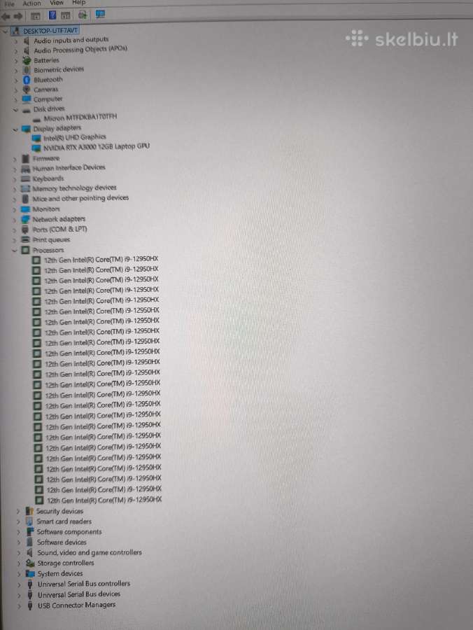 Thinkpad 4k+ 600 Nit i9-12950hx 1tb Rtx A3000 12gb - nuotraukos Nr. 6