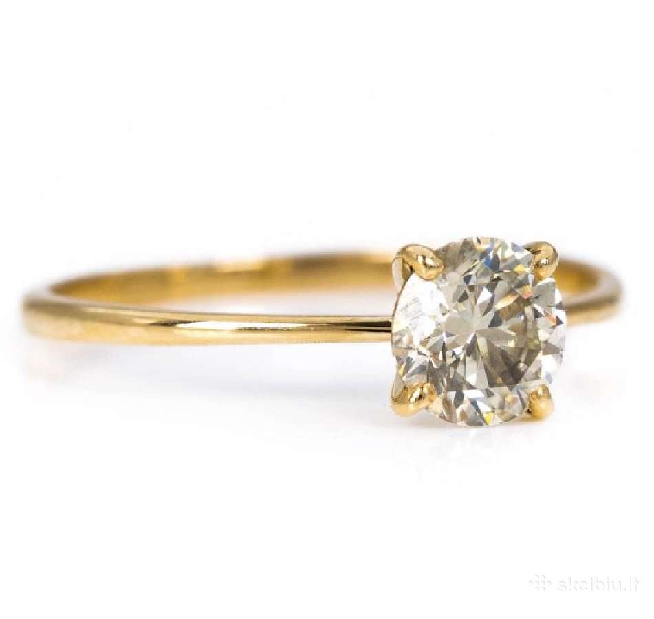 Prabangus 14k geltono aukso žiedas su 0.73 ct - nuotraukos Nr. 3