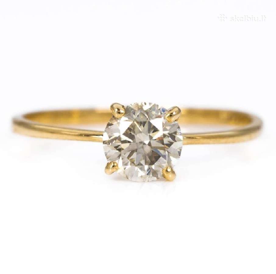 Prabangus 14k geltono aukso žiedas su 0.73 ct - nuotraukos Nr. 2