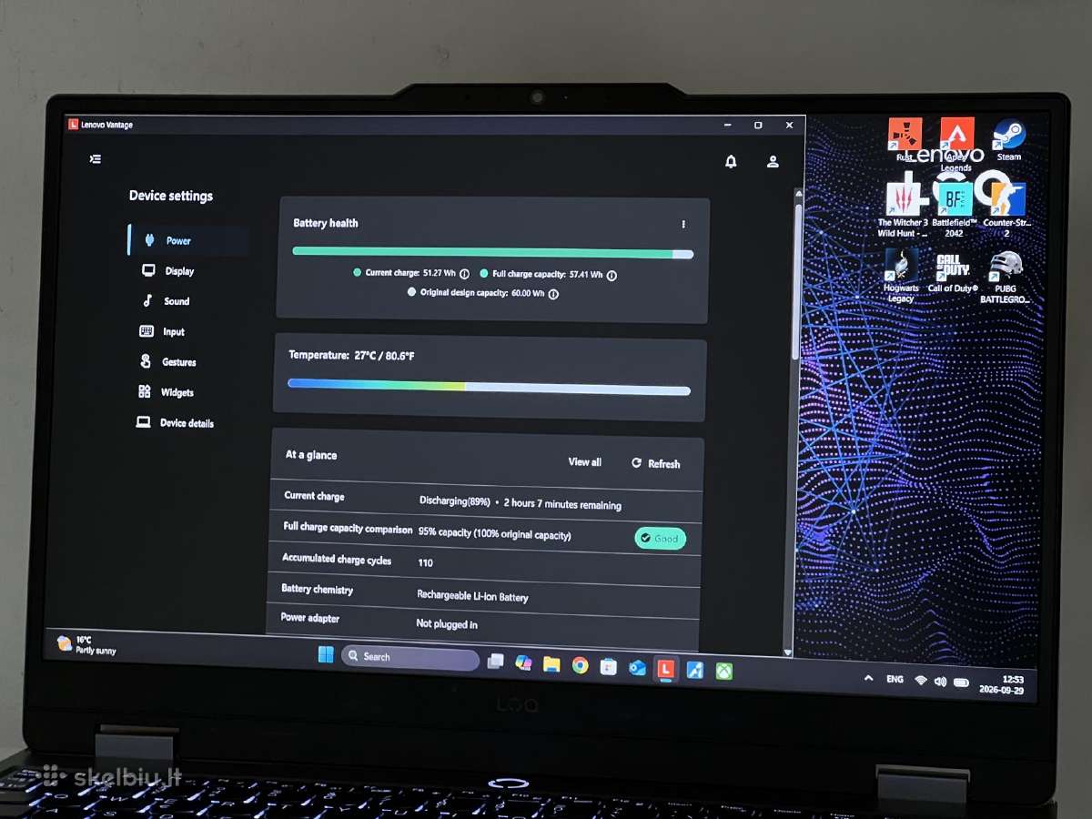 Parduodamas Lenovo Loq su Rtx 4060, 24gb/1tb. - nuotraukos Nr. 10