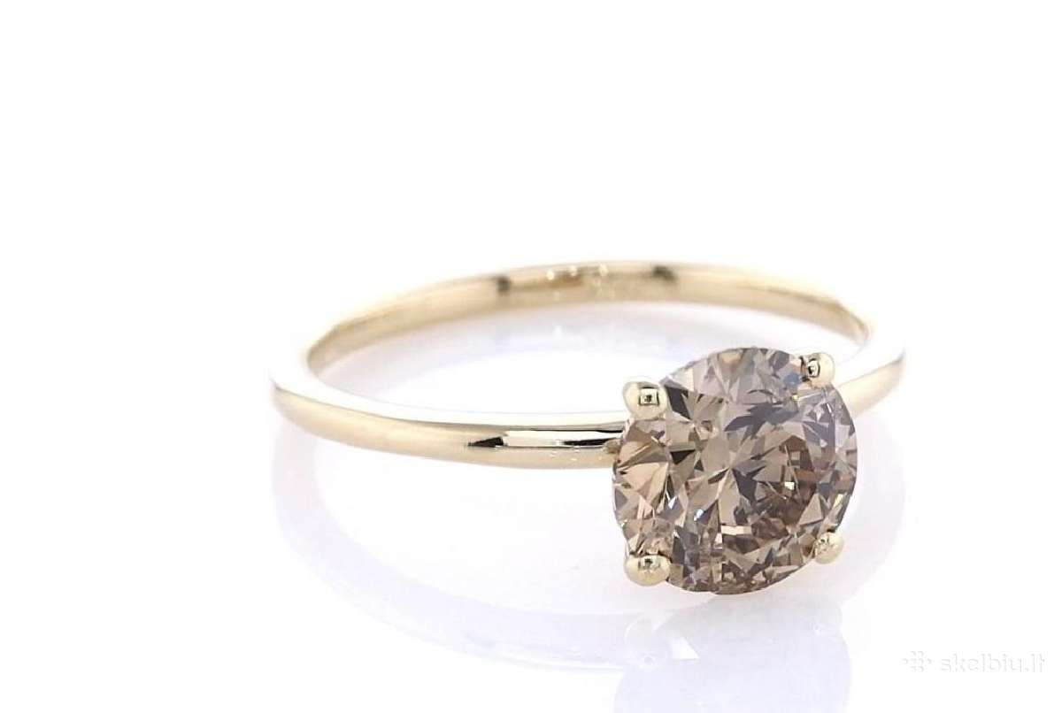 Prabangus geltono aukso žiedas su dideliu 1.51 ct - nuotraukos Nr. 2