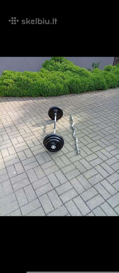 75kg./metaliniai-gumuoti blynai/31m.m./120cm./2št. - nuotraukos Nr. 2