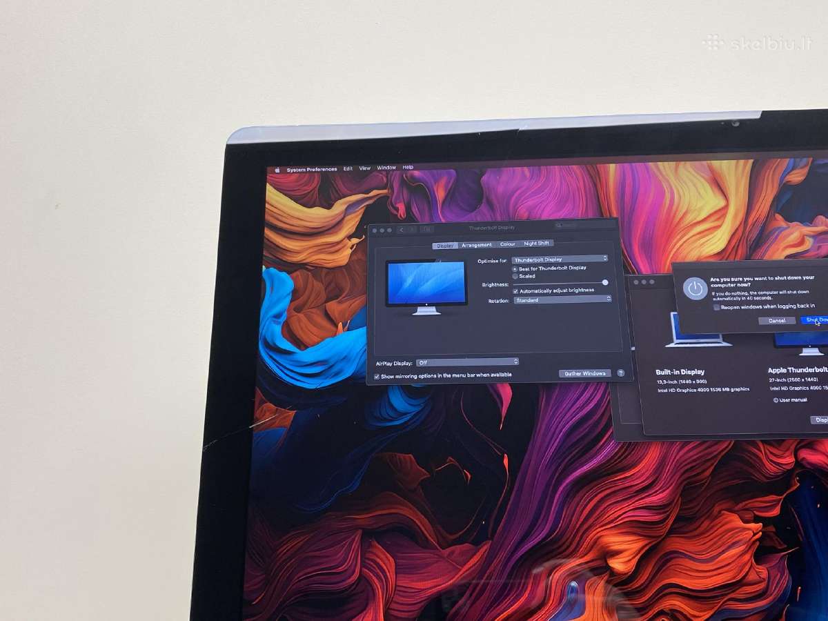 Apple Thunderbolt Display (27 colių) monitorius. - nuotraukos Nr. 9