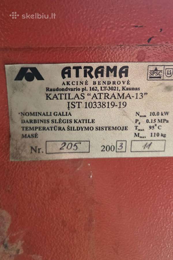 Atrama 13 šildymo katilas - nuotraukos Nr. 3