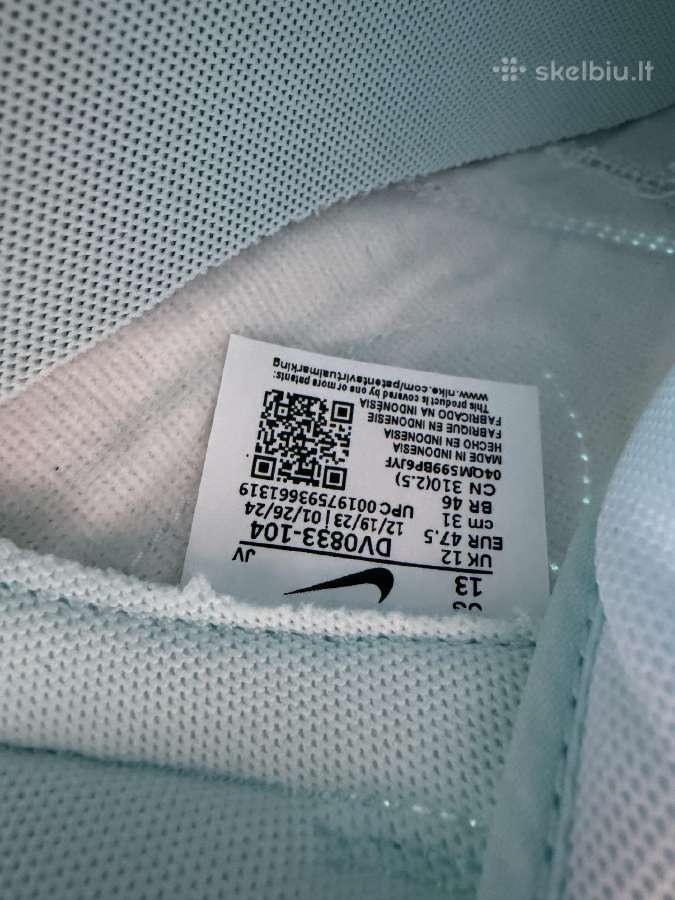 Nike Dunk Low Retro 47,5 31cm white/glacier blue - nuotraukos Nr. 11