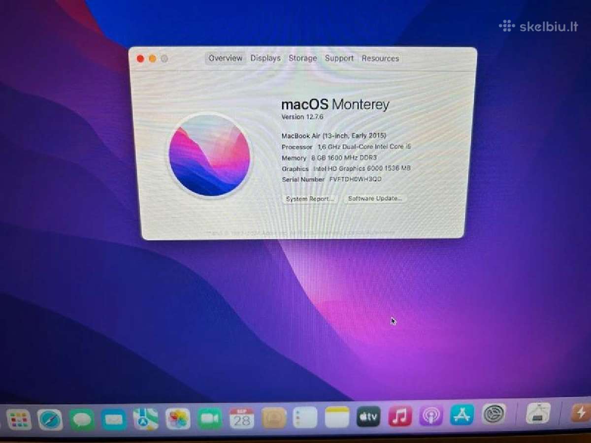 Apple MacBook Air 13 2017 Core i5 / 8 GB / 128 GB - nuotraukos Nr. 3