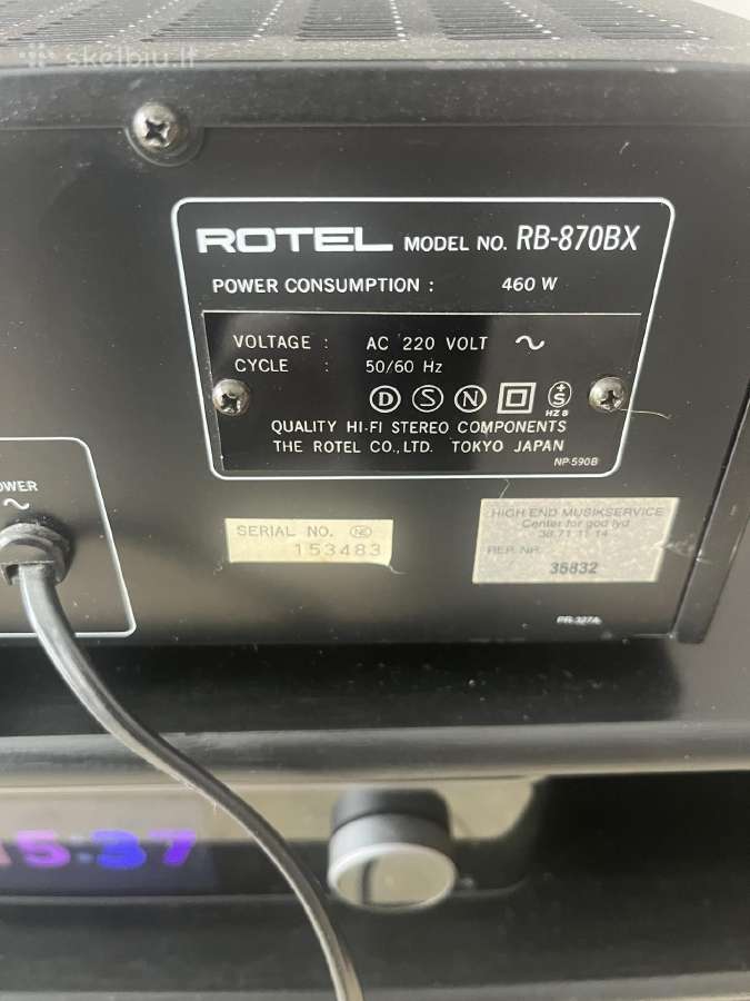 Galios stiprintuvas rotel Rb-870bx - nuotraukos Nr. 3