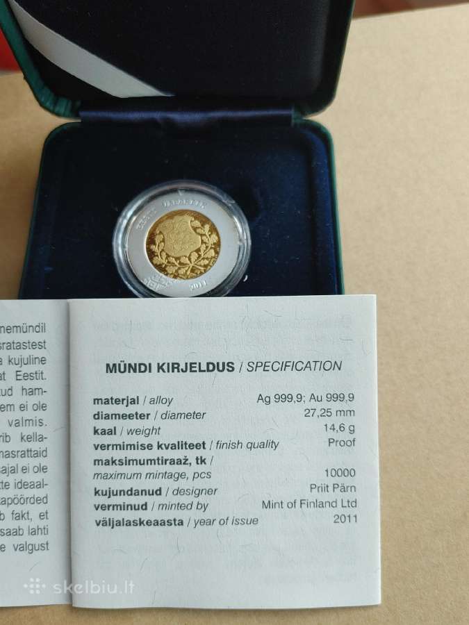 2011m - Estija €20 (auksas 8.40, ag 6,2) - nuotraukos Nr. 3
