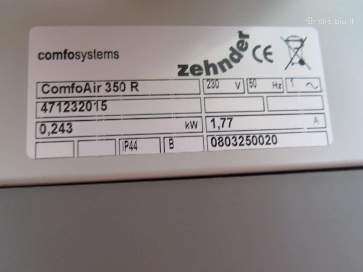 Zehnder Comfoair 350 R rekuperatorius - nuotraukos Nr. 5