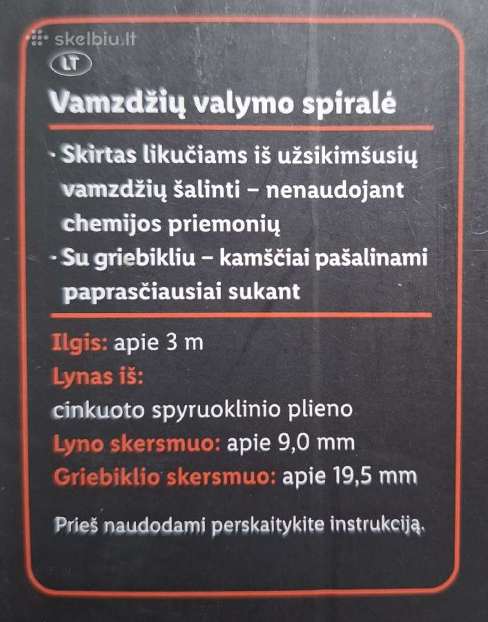 Vamzdžių valymo spiralė - nuotraukos Nr. 2