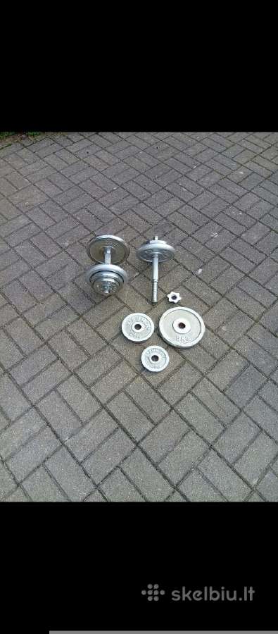 19+19kg.metaliniai-hromuoti keičiamo svorio hantel - nuotraukos Nr. 2