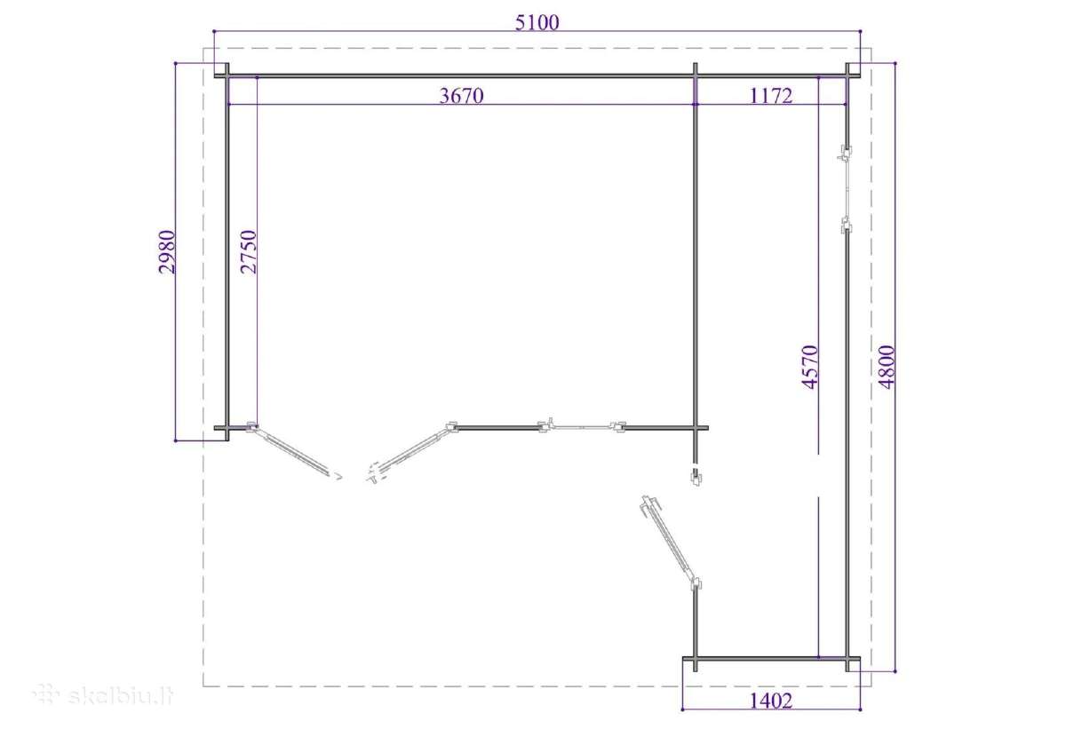 Medinis sodo namelis „nordis“ 5,10x4,80 m, 40 mm - nuotraukos Nr. 3