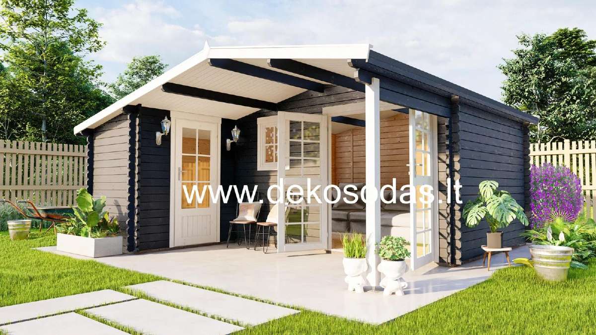Medinis sodo namelis „nordis“ 5,10x4,80 m, 40 mm - nuotraukos Nr. 4