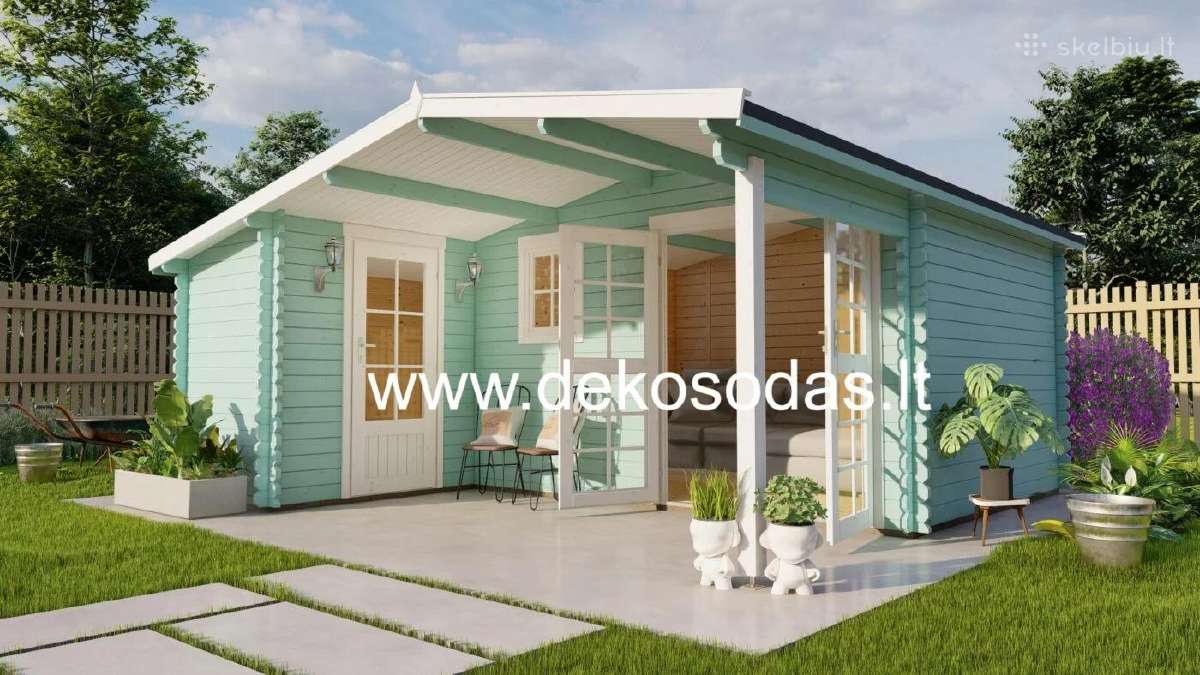 Medinis sodo namelis „nordis“ 5,10x4,80 m, 40 mm - nuotraukos Nr. 5