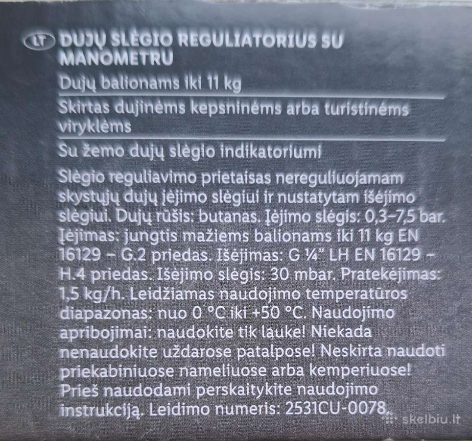 Dujų slėgio reguliatorius su monometru - nuotraukos Nr. 2
