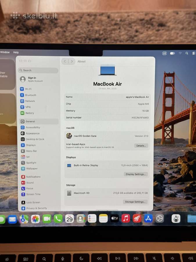MacBook Air 13 M4 / 16gb / 256gb - nuotraukos Nr. 3