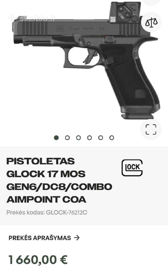 Glock 17 Gen6 Coa Aimpoint Combo - nuotraukos Nr. 5