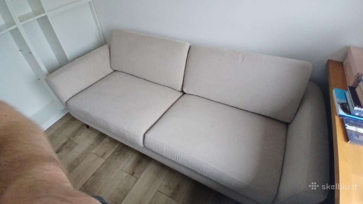 Moderni 3 vietų sofa su dideliu pufu - nuotraukos Nr. 4