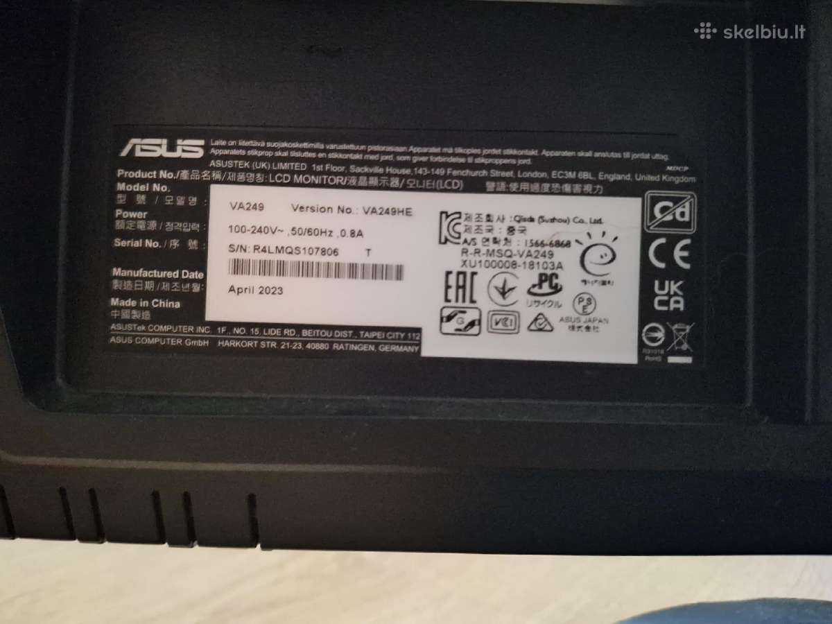 Asus Va249he monitorius - nuotraukos Nr. 2