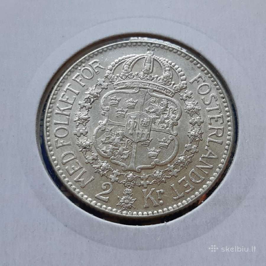 Švedija 2 kronos sidabras 1938 - nuotraukos Nr. 2