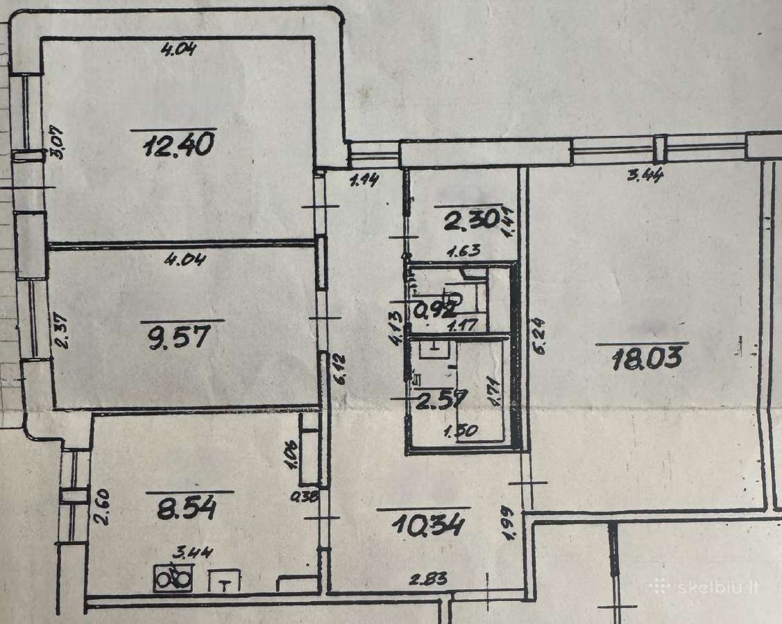 3 kambarių butas Žemynos g., 64,67 m², su balkonu - nuotraukos Nr. 17