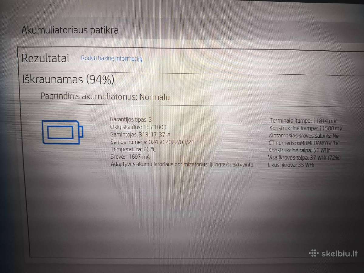 Elitebook 650 G9 15.6 i5-1235u 16gb 256gb SSD 28% - nuotraukos Nr. 6