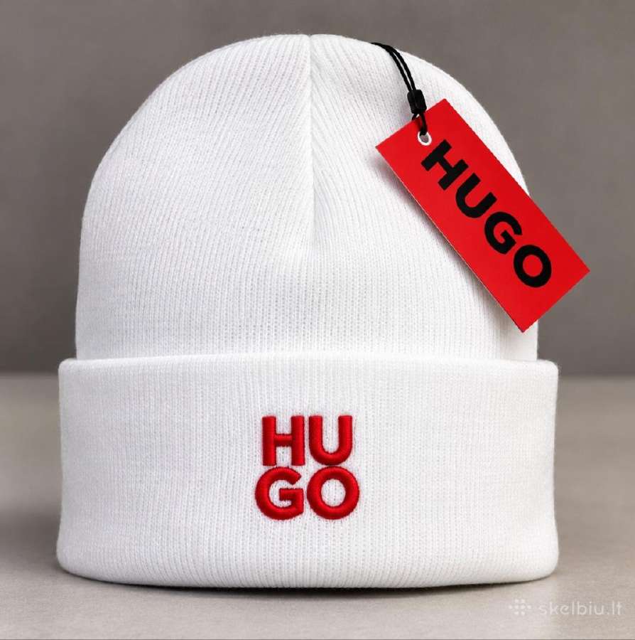 Balta arba juoda Hugo stiliaus žieminė kepurė - nuotraukos Nr. 4