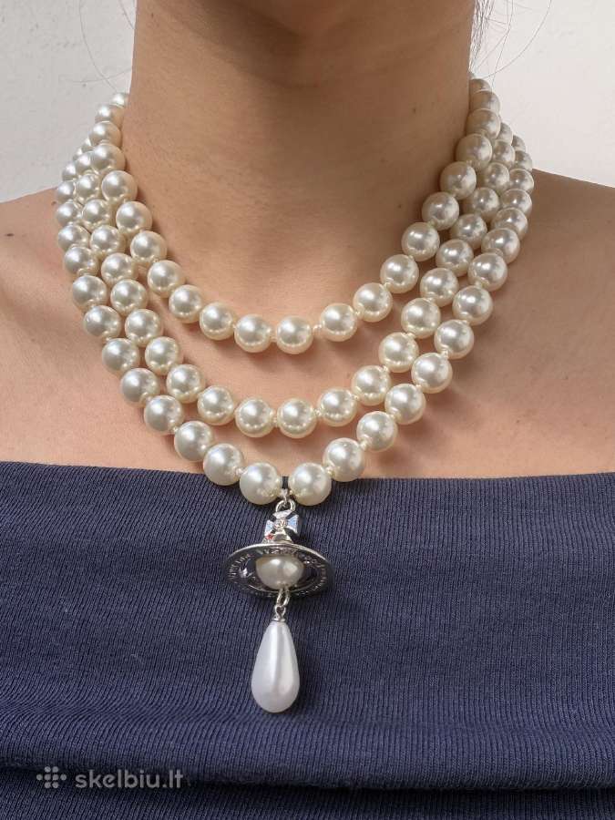 Vivienne Westwood Three Row Pearl Drop Choker - nuotraukos Nr. 2