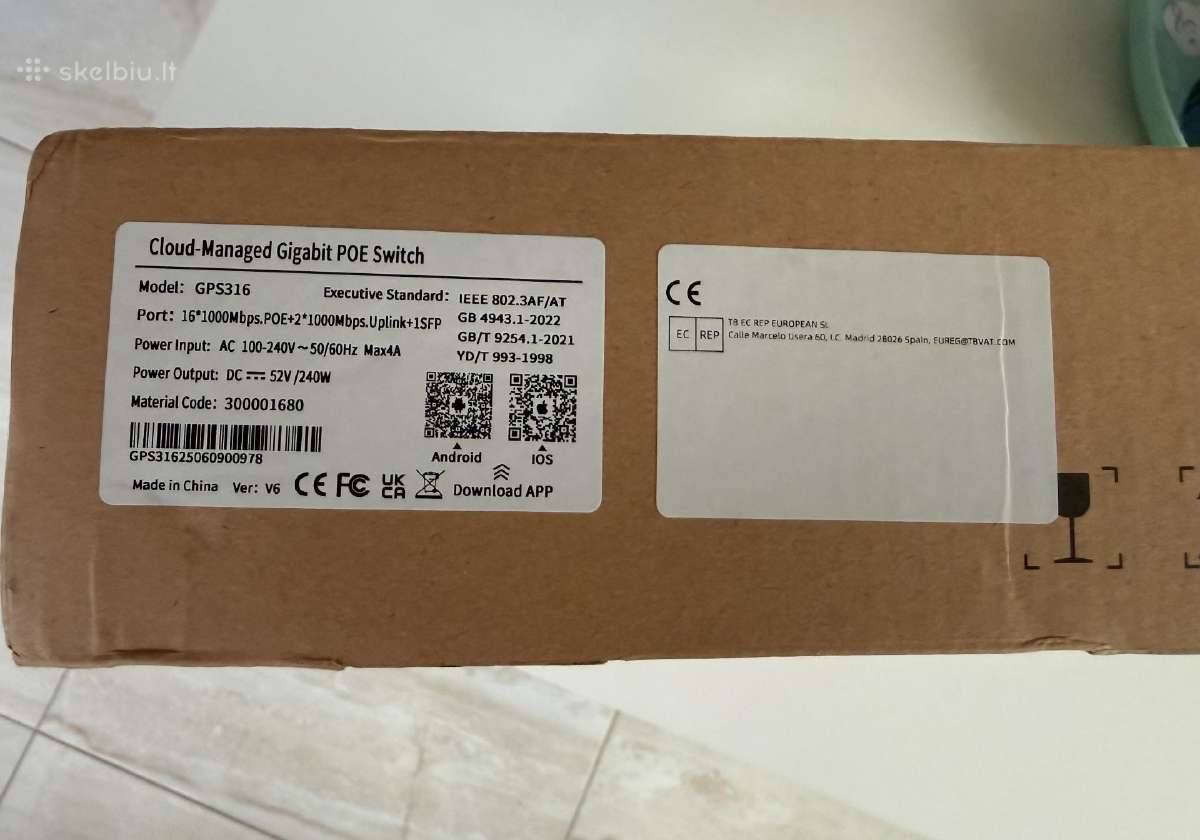 Naujas Gps316 16 portų Gigabit Poe+ switch 240w - nuotraukos Nr. 3