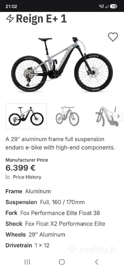 Giant reign Enduro Fox38 800wh 1x12xt L Emtb - nuotraukos Nr. 6