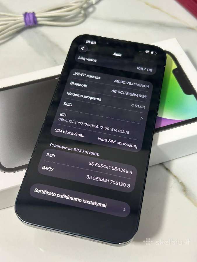 iPhone 14 128gb 89% Black - nuotraukos Nr. 8