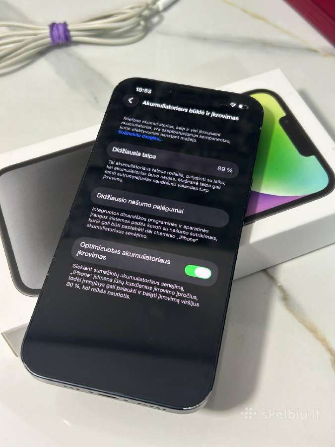iPhone 14 128gb 89% Black - nuotraukos Nr. 9